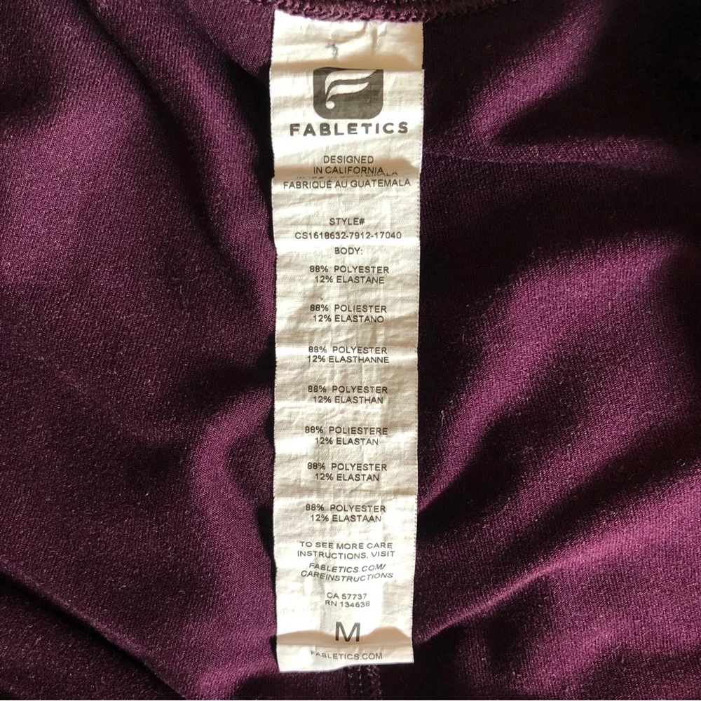 Fabletics Women’s Salar Statement Powerhold Capri Leggings Burgundy - Picture 8 of 13